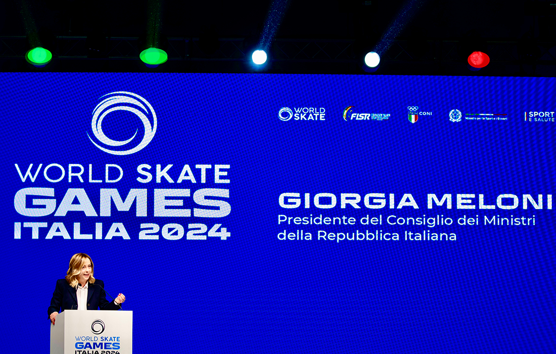 President Meloni attends presentation of World Skate Games Italia 2024