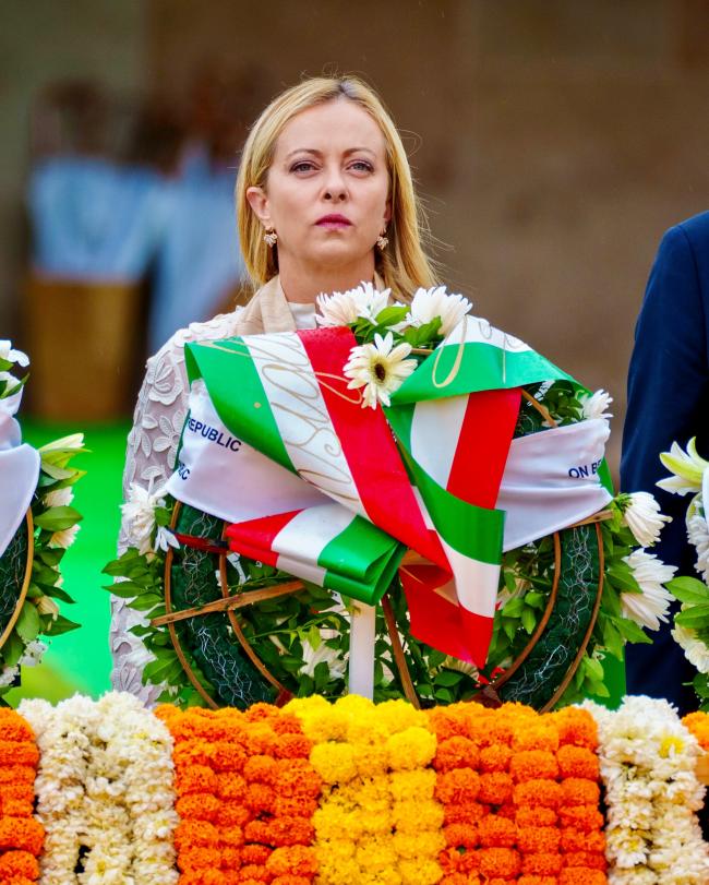 G20 leaders pay tribute at the Raj Ghat memorial to Mahatma Gandhi