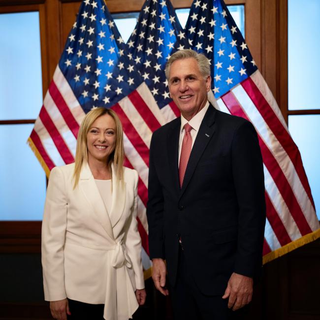 President Meloni meets with Speaker of the House of Representatives McCarthy