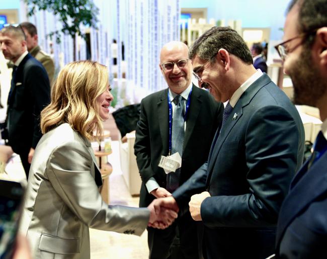 President Meloni with the Prime Minister of Pakistan at COP28