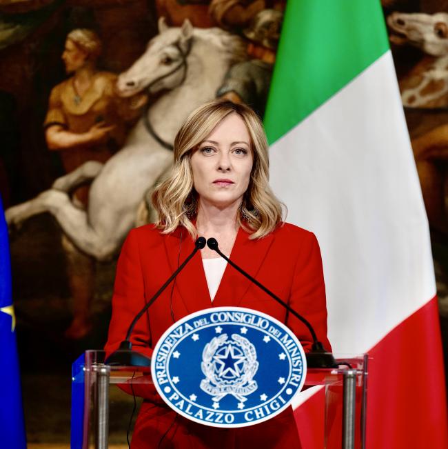 Il Presidente del Consiglio Giorgia Meloni