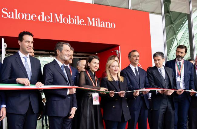 President Meloni at the Salone del Mobile in Milan