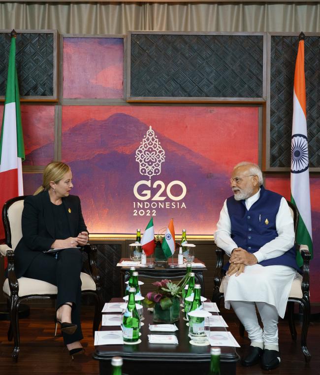 President Meloni meets with Prime Minister Modi of India