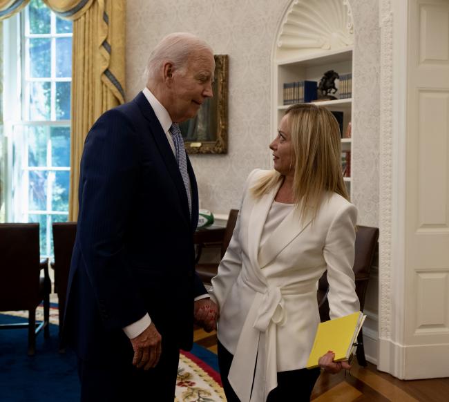 Il Presidente Meloni incontra il Presidente degli Stati Uniti d'America Biden