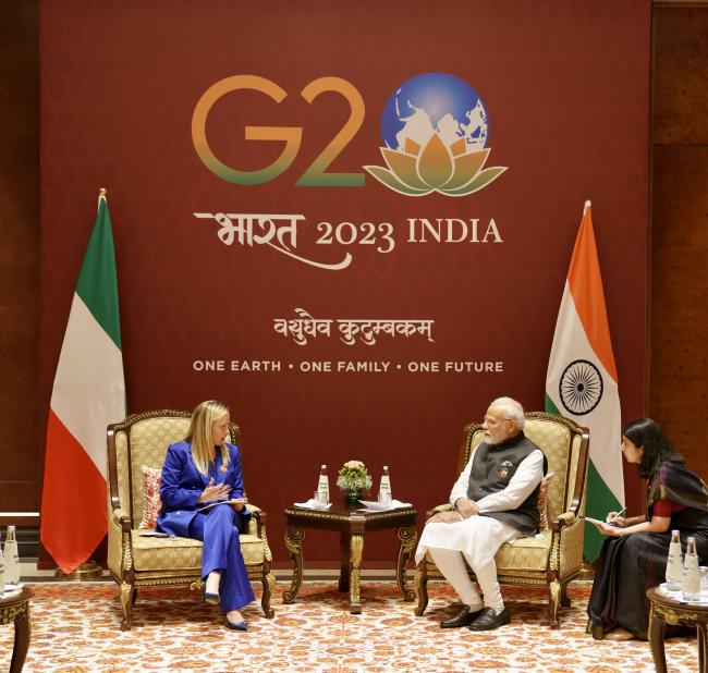 Incontro bilaterale con il Primo Ministro dell'India Narendra Modi