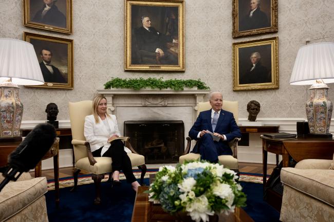 Il Presidente Meloni incontra il Presidente degli Stati Uniti d'America Biden