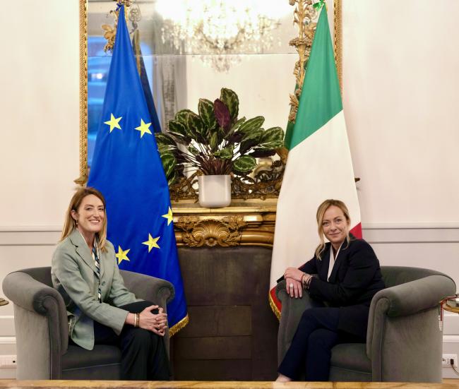 President Meloni meets with President of the European Parliament Metsola