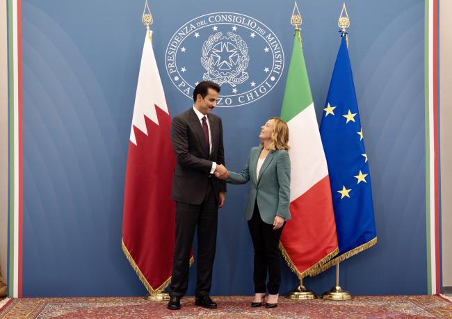 Il Presidente Meloni incontra l'Emiro dello Stato del Qatar