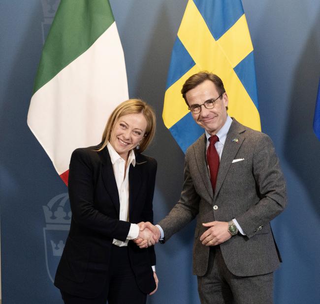 Il Presidente Meloni incontra il Primo Ministro svedese Kristersson