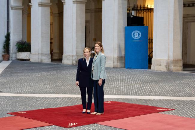 President Meloni meets with President of the European Parliament Metsola