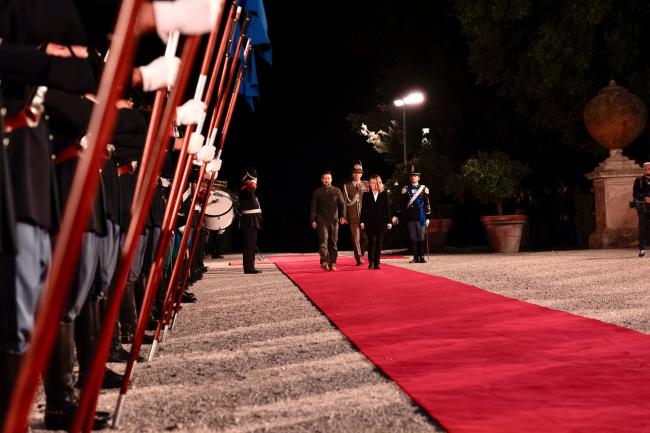 President Meloni welcomes President Zelensky to Villa Doria Pamphilj