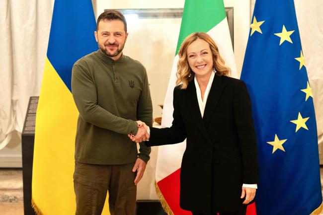 President Meloni meet with President Zelensky to Villa Doria Pamphilj