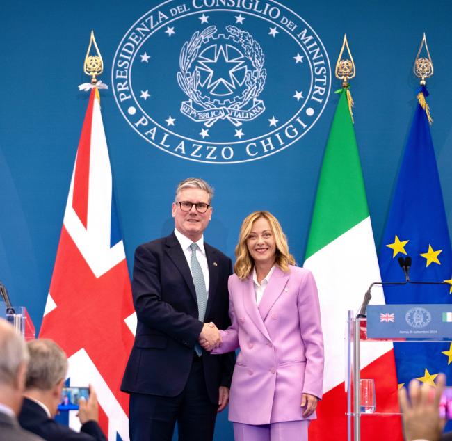 Incontro del Presidente Meloni con il Primo Ministro del Regno Unito Starmer