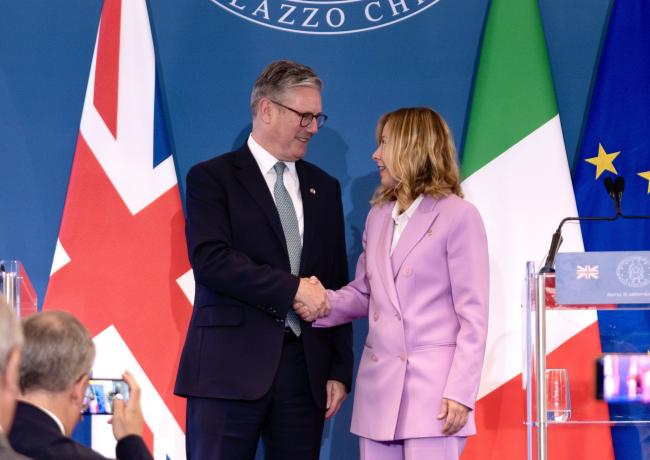 Incontro del Presidente Meloni con il Primo Ministro del Regno Unito Starmer