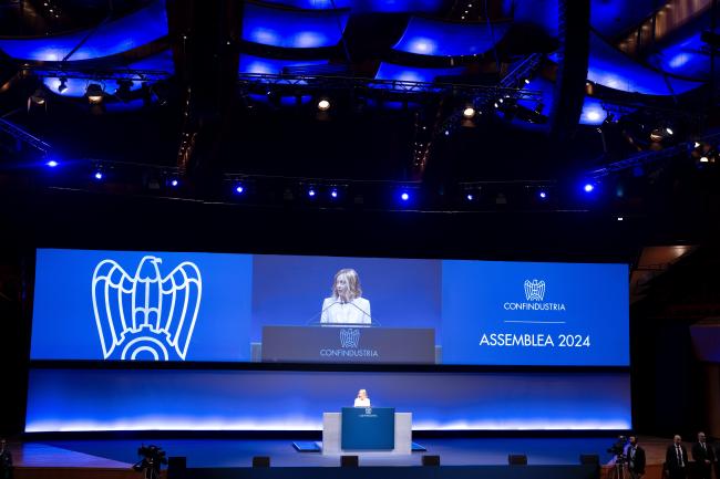 Il Presidente Meloni all'Assemblea di Confindustria