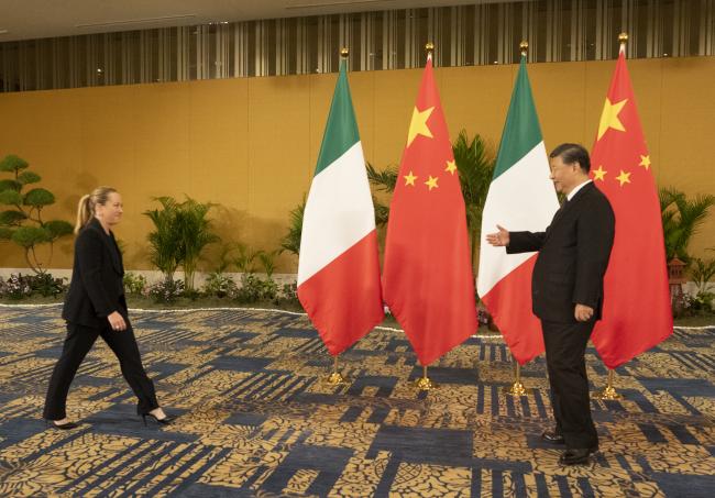 President Meloni with President Xi Jinping of the People’s Republic of China