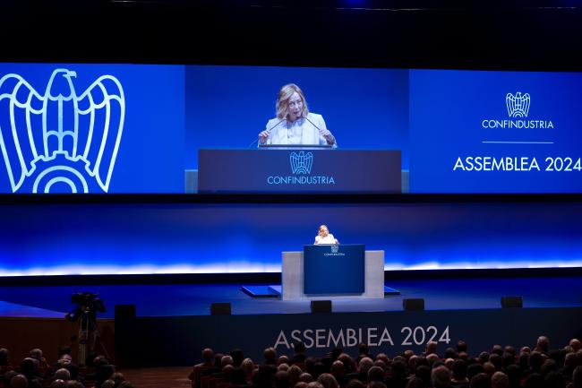 Il Presidente Meloni all'Assemblea di Confindustria