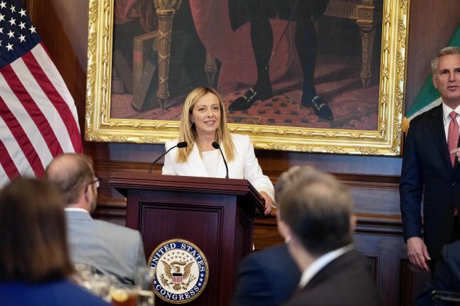 President Meloni at the reception hosted by Speaker McCarthy