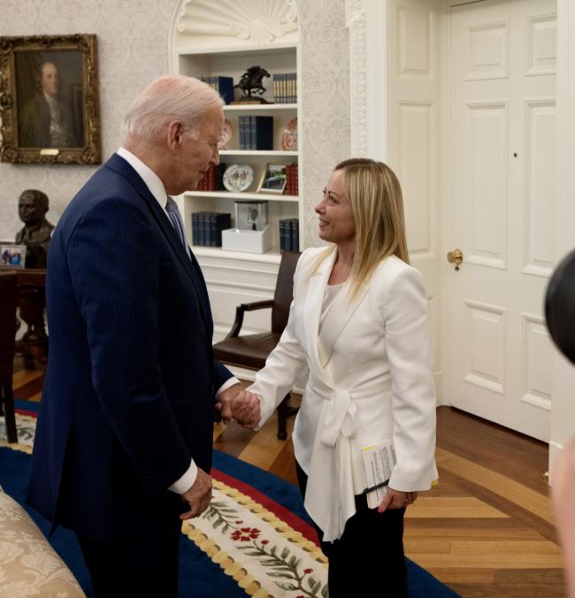 Il Presidente Meloni incontra il Presidente degli Stati Uniti d'America Biden