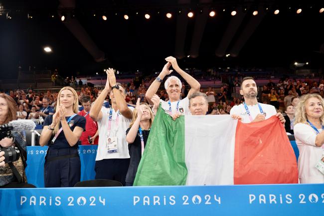 Il Presidente Meloni alla finale del judo