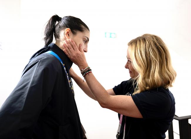 President Meloni meets boxer Angela Carini