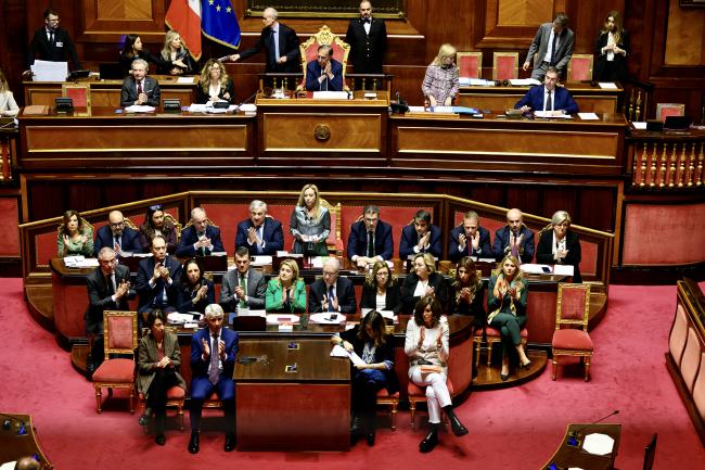 President Meloni addresses the Senate ahead of European Council meeting