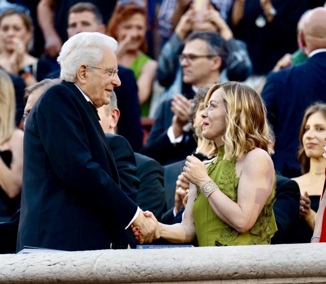 President Meloni greets President Mattarella