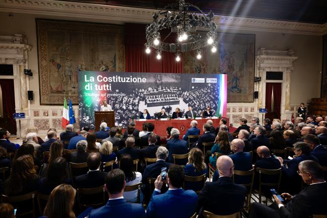 Il Presidente Meloni all'incontro “La Costituzione di tutti: dialogo sul premierato”