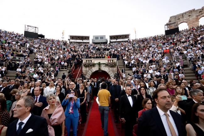 The stalls at the Verona Arena