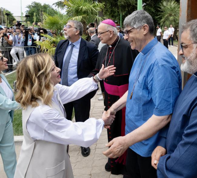 Il Presidente Meloni alla cerimonia di inaugurazione del centro sportivo a Caivano