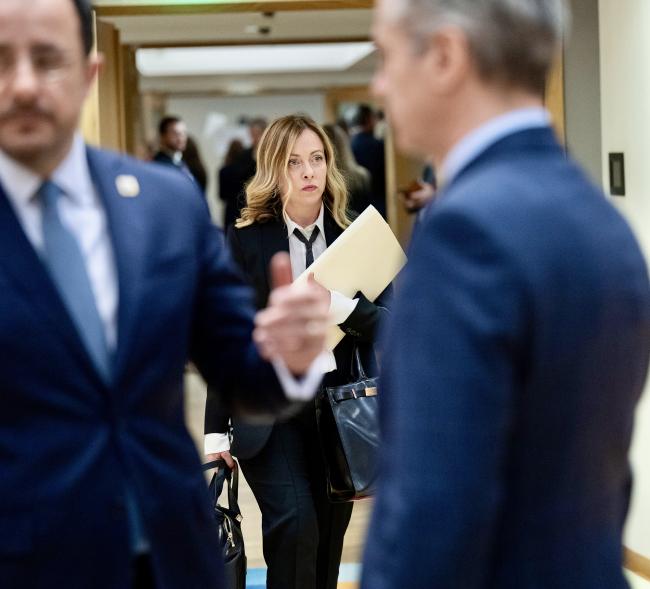 President Meloni arrives at European Council meeting