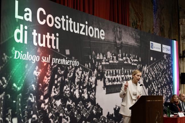 Il Presidente Meloni all'incontro “La Costituzione di tutti: dialogo sul premierato”