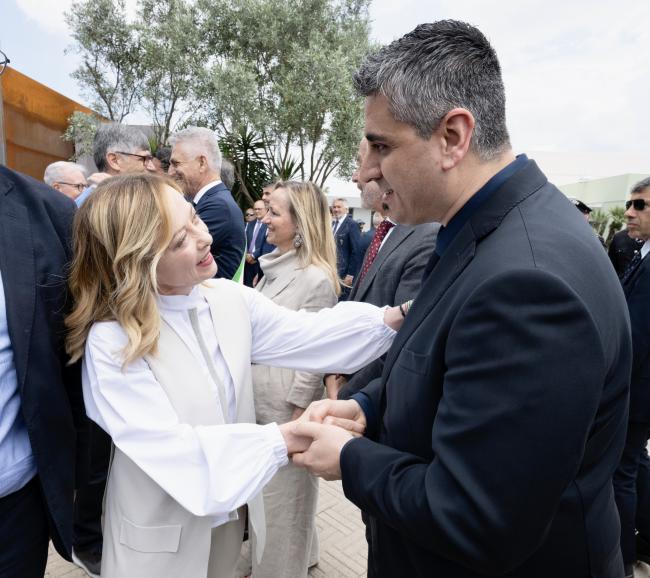 Il Presidente Meloni alla cerimonia di inaugurazione del centro sportivo a Caivano