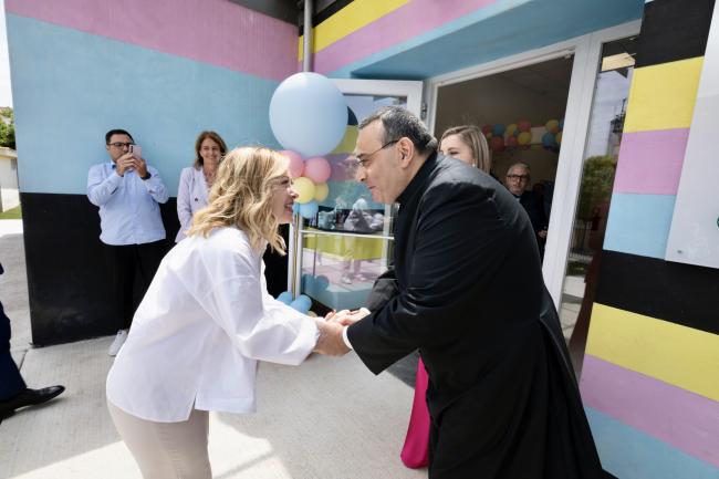 Il Presidente Meloni alla cerimonia di inaugurazione del centro sportivo a Caivano