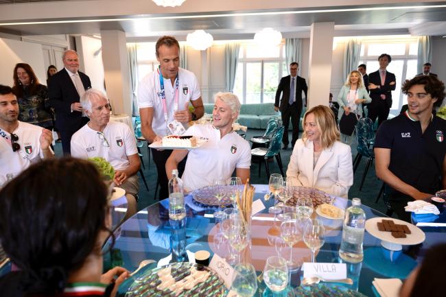 President Meloni visits Casa Italia at the Paris 2024 Olympics