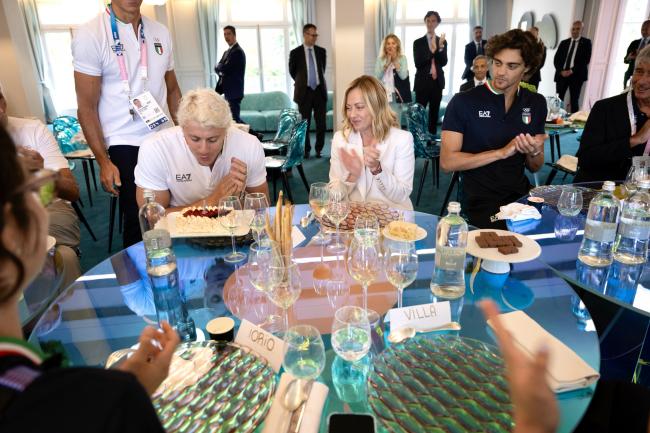 President Meloni visits Casa Italia at the Paris 2024 Olympics