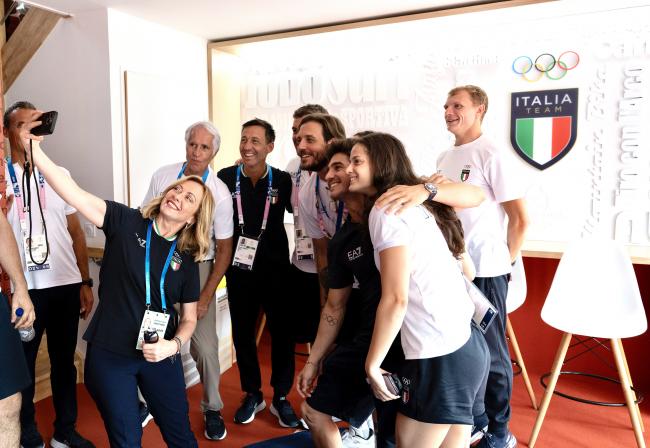 President Meloni visits Casa Italia at the Paris 2024 Olympics