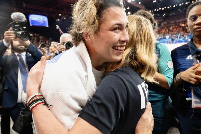 Il Presidente Meloni alla finale del judo