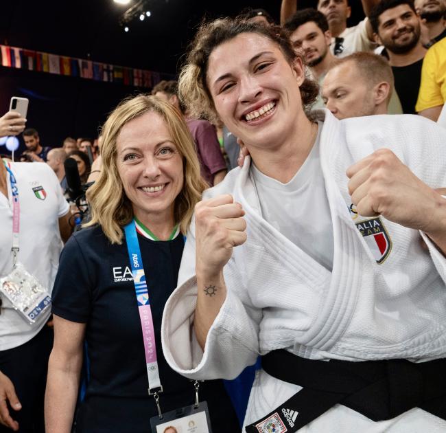 Il Presidente Meloni alla finale del judo