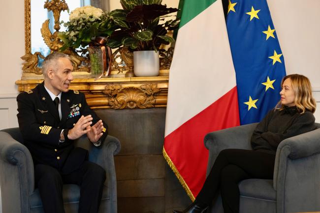 President Meloni meets with Italian Air Force Colonel Walter Villadei