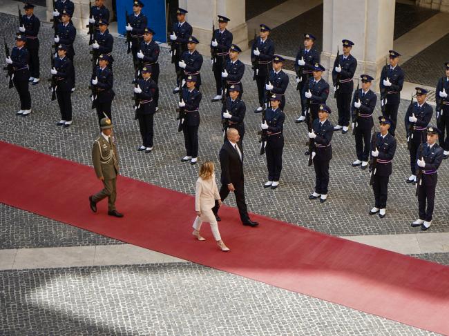 President Meloni meets with the President of the Republic of Azerbaijan