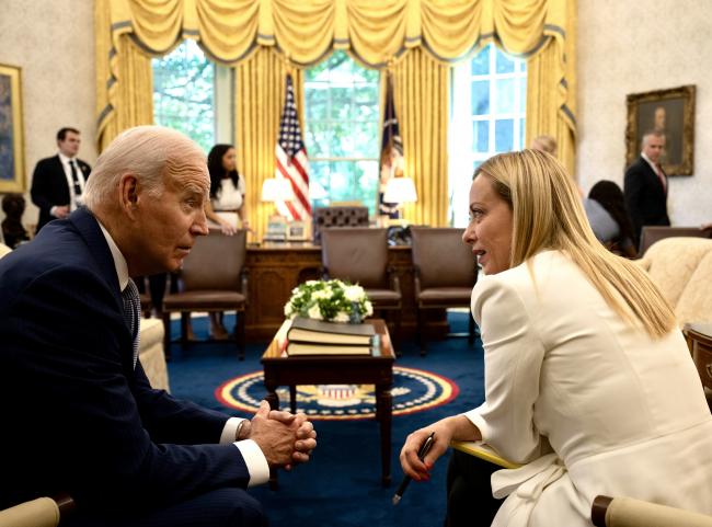 Il Presidente Meloni incontra il Presidente degli Stati Uniti d'America Biden