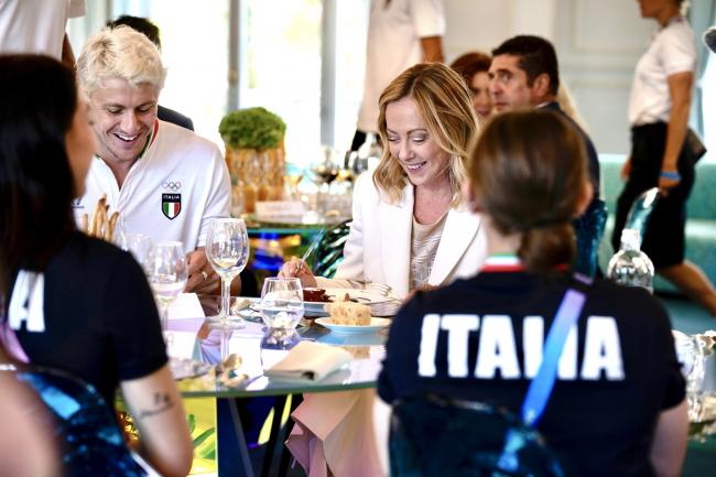 President Meloni visits Casa Italia at the Paris 2024 Olympics