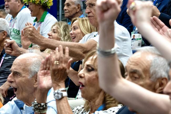 Il Presidente Meloni all'incontro Italia-Olanda di pallavolo femminile