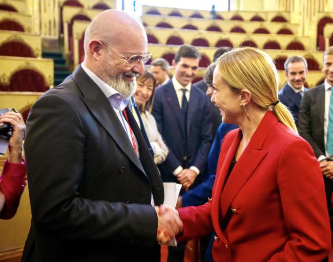 President Meloni with the President of the Emilia Romagna Region