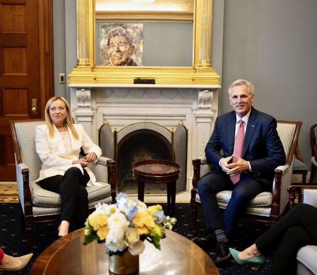 President Meloni meets with Speaker of the House of Representatives McCarthy