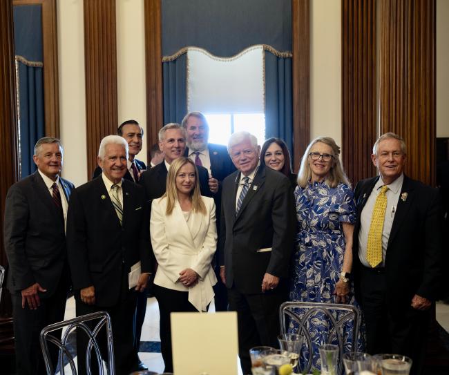 President Meloni at the reception hosted by Speaker McCarthy