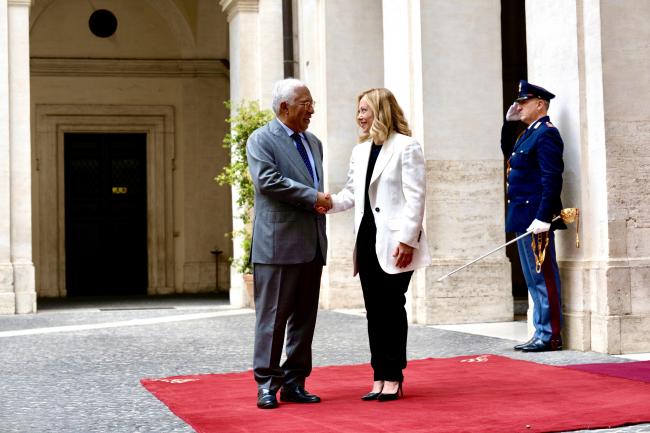 Il Presidente Meloni accoglie il Presidente eletto del Consiglio Europeo