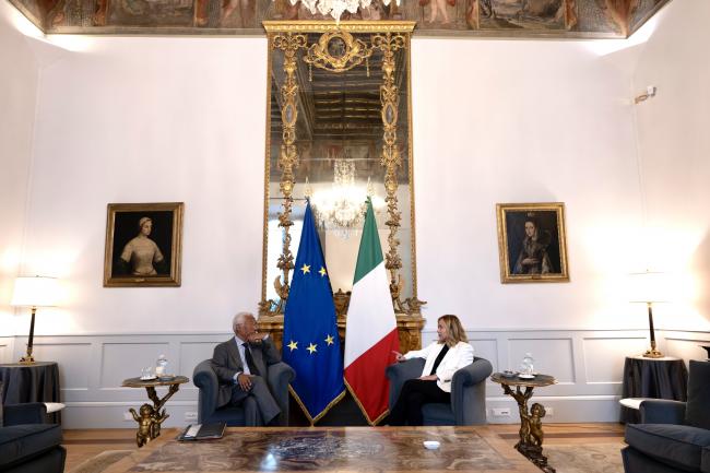 Il Presidente Meloni incontra il Presidente eletto del Consiglio Europeo